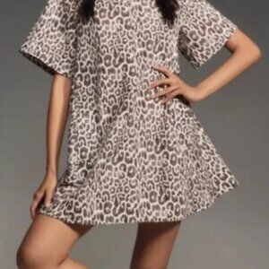 Anthropologie the Emmy Short Sleeve Swing Mini Dress by Maeve - L